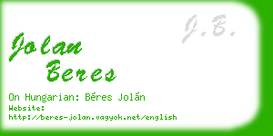 jolan beres business card