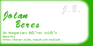 jolan beres business card